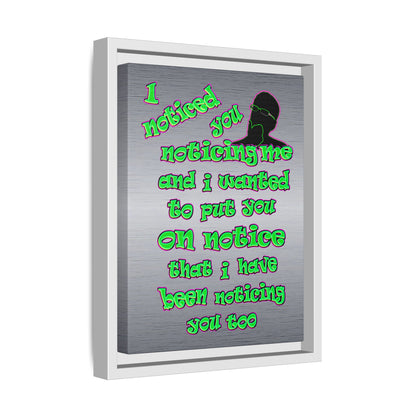 noticed you noticing - framed canvas art (brushed nickel)