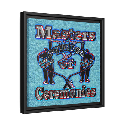 em cee squared - framed canvas art (faded blue)