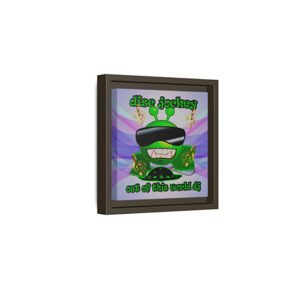 disc jockey - framed canvas art (light blue-pink wave)