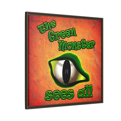 green monster - framed canvas art (burnt orange)