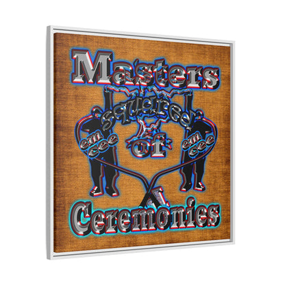 em cee squared - framed canvas art (brown papyrus)