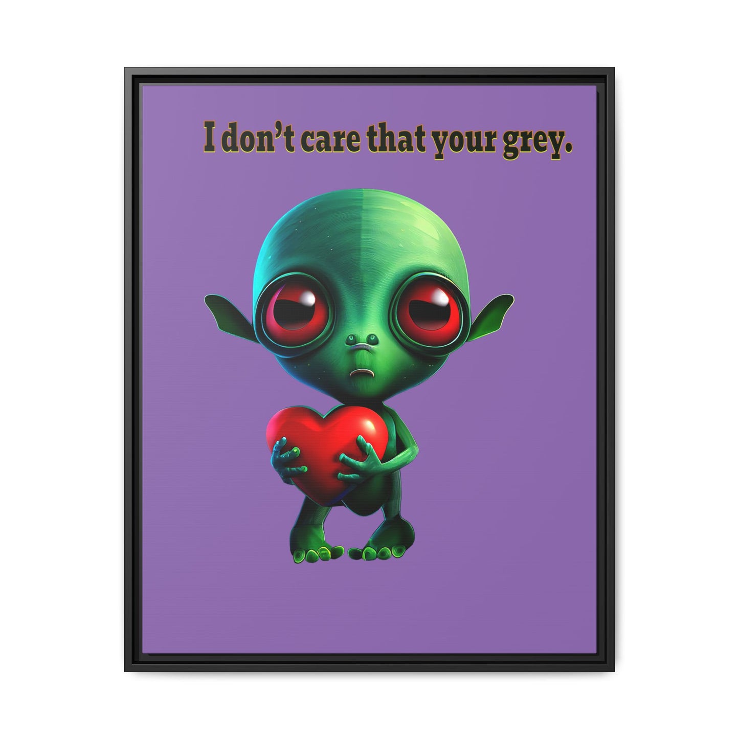 I don't care that your grey - framed canvas art (light purple)