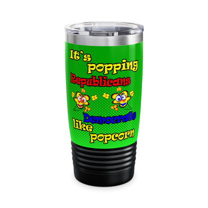 popping like popcorn - Ringneck Tumbler, 20oz (logo green)