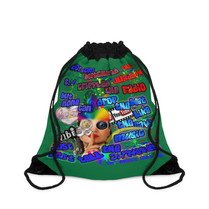 drop the beat - Drawstring Bag (dark green)
