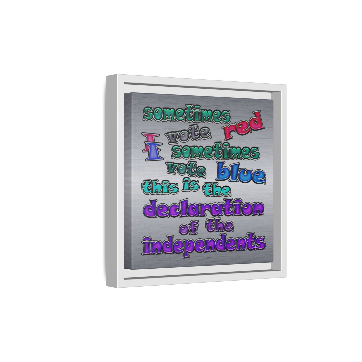 declaration of the independents - framed canvas art (brushed nickel)