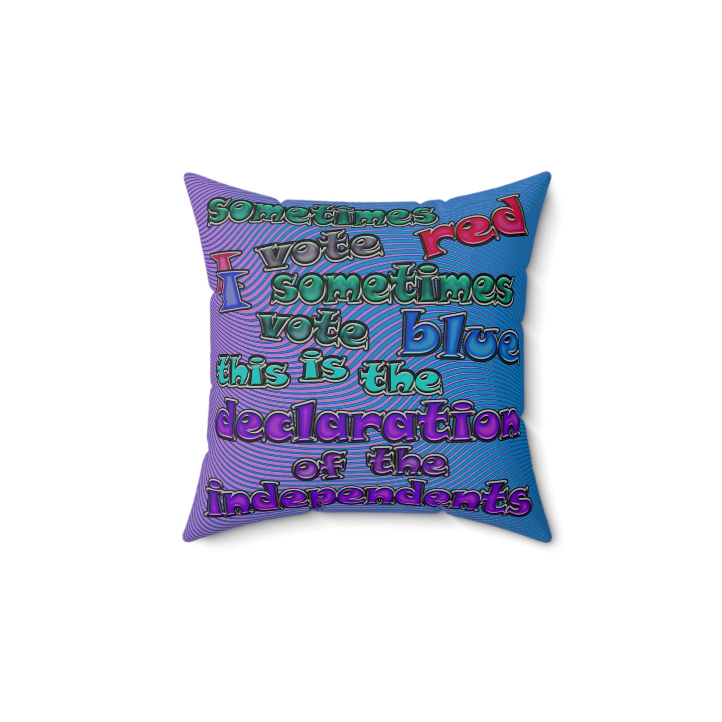 declaration of the independents - Faux Suede Square Pillow - (light blue-purple wave)