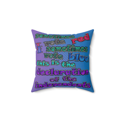 declaration of the independents - Faux Suede Square Pillow - (light blue-purple wave)