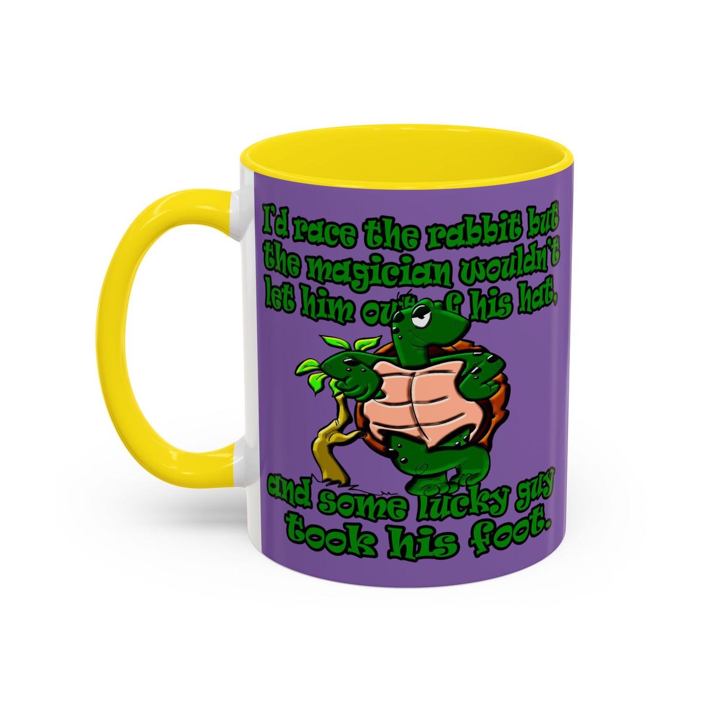 turtle race - Accent Mug (light purple)