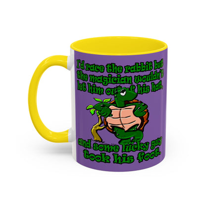 turtle race - Accent Mug (light purple)