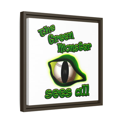 green monster - framed canvas art (white)