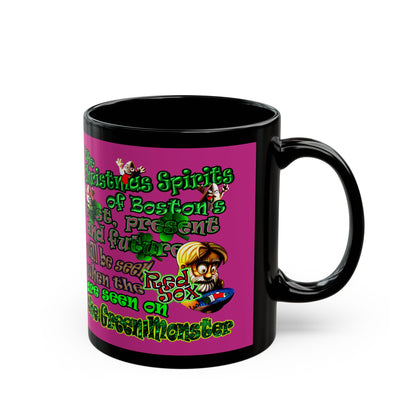 christmas spirits of boston - Black Mug (pink)