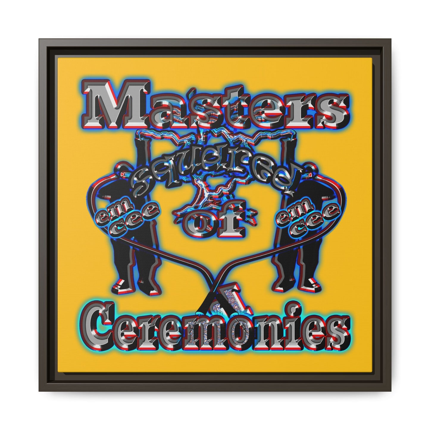 em cee squared - framed canvas art (yellow)