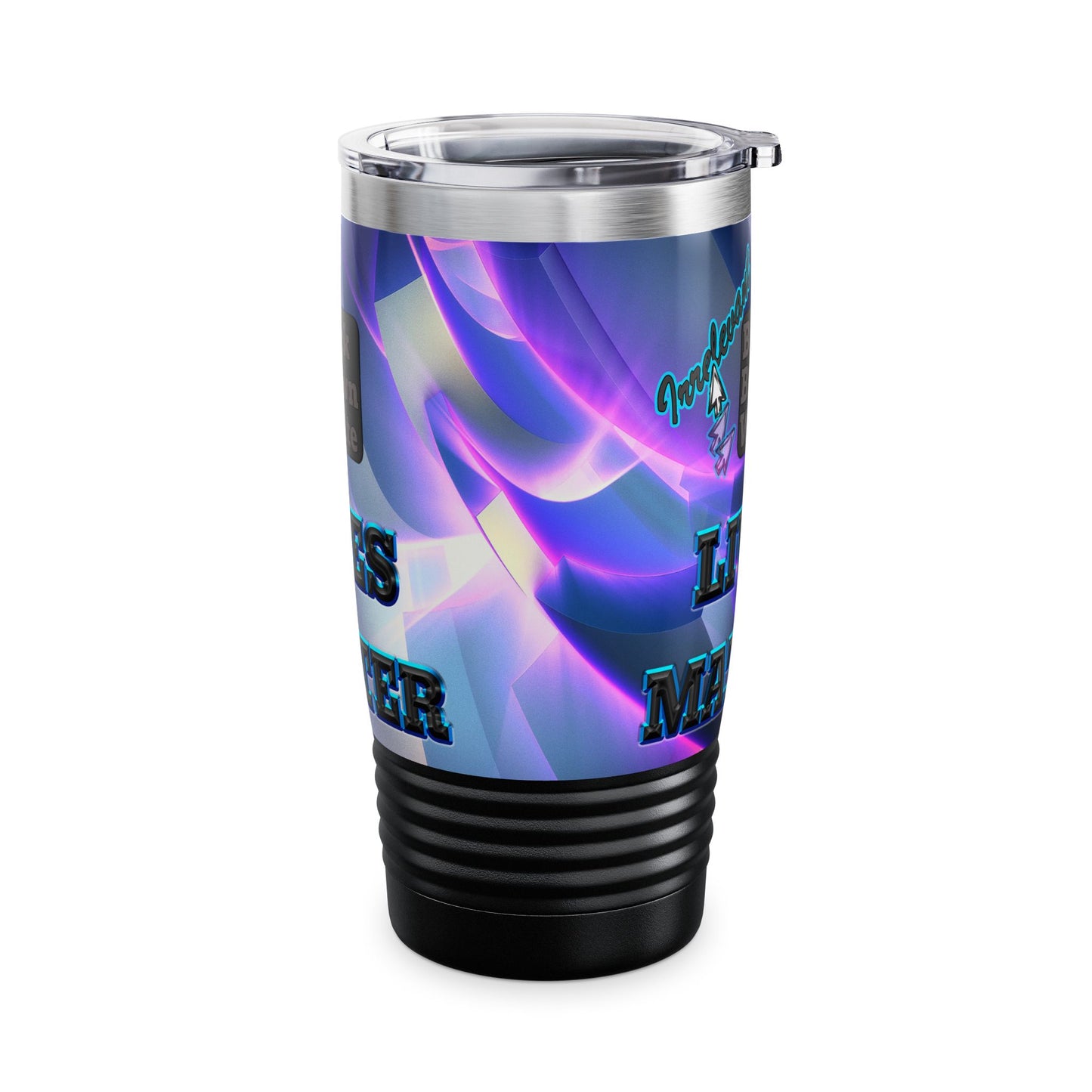 irrelevant - Ringneck Tumbler, 20oz (grey-pink wave)
