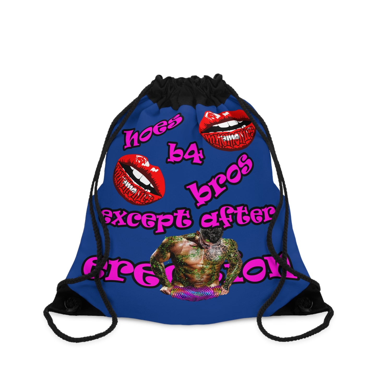 hoes b4 bros - Drawstring Bag (dark blue)