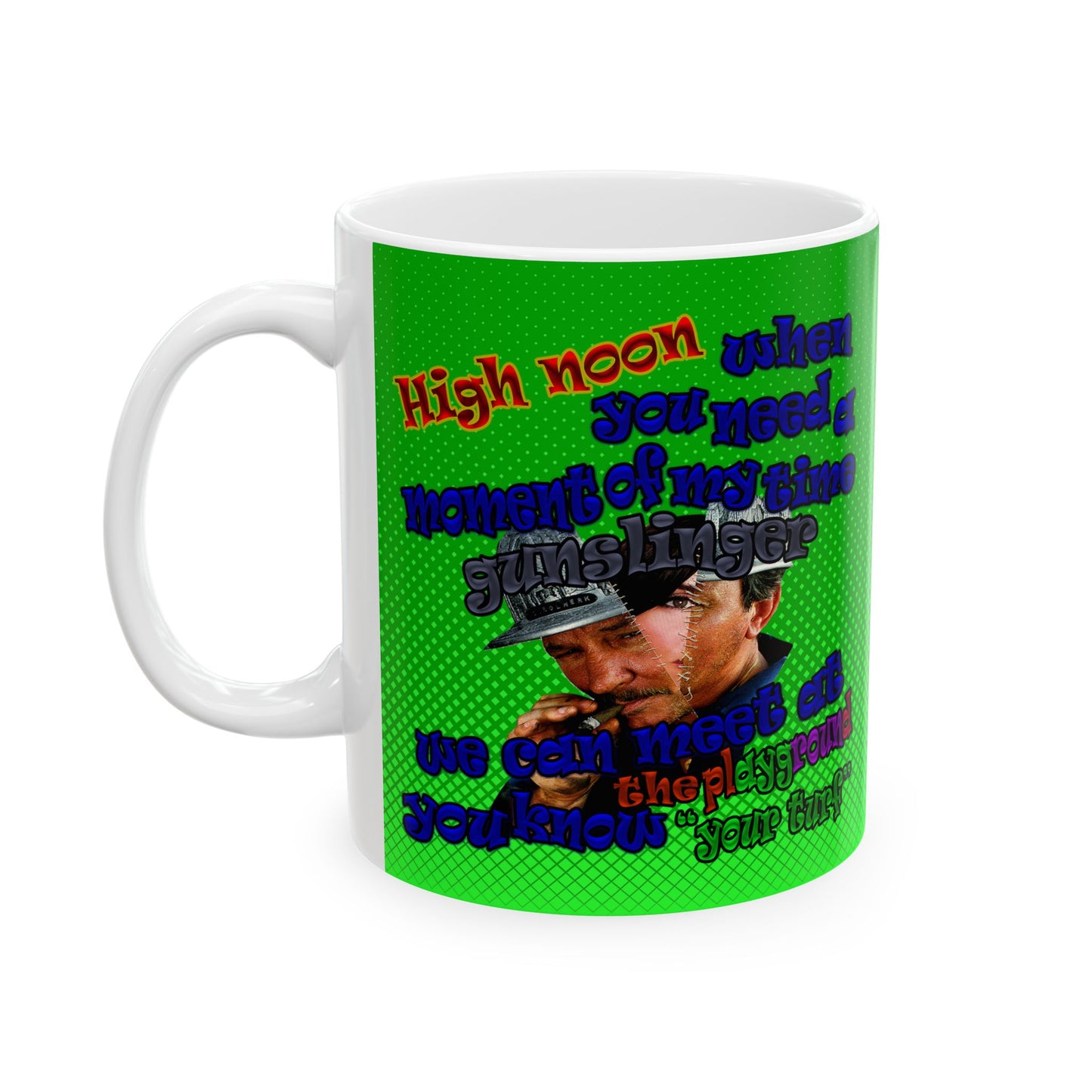 high noon - White Mug (logo green)