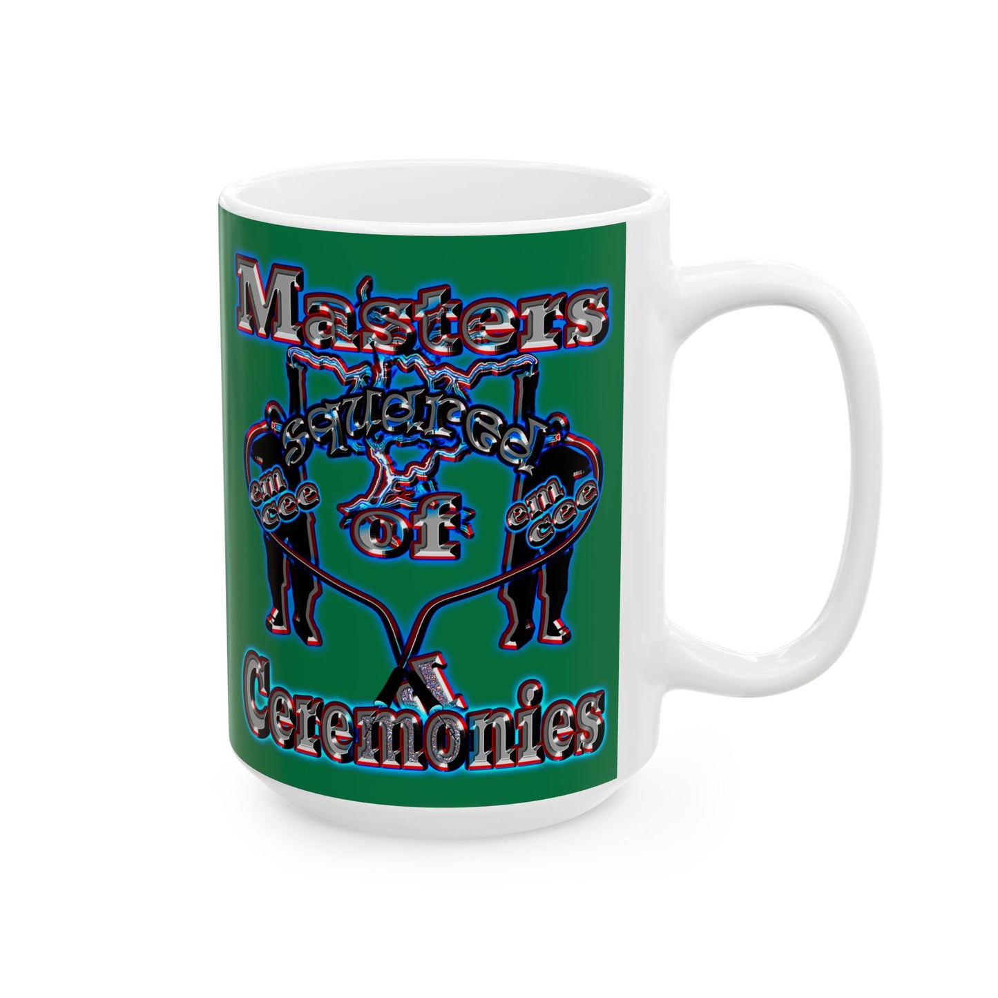 em cee squared - White Mug (dark green)