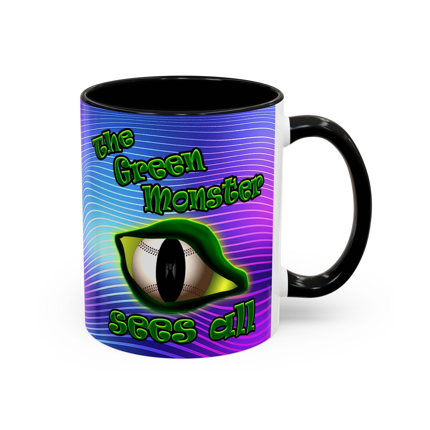 green monster - Accent Mug (purple wave)