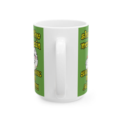 shoot the moon again - White Mug (green)