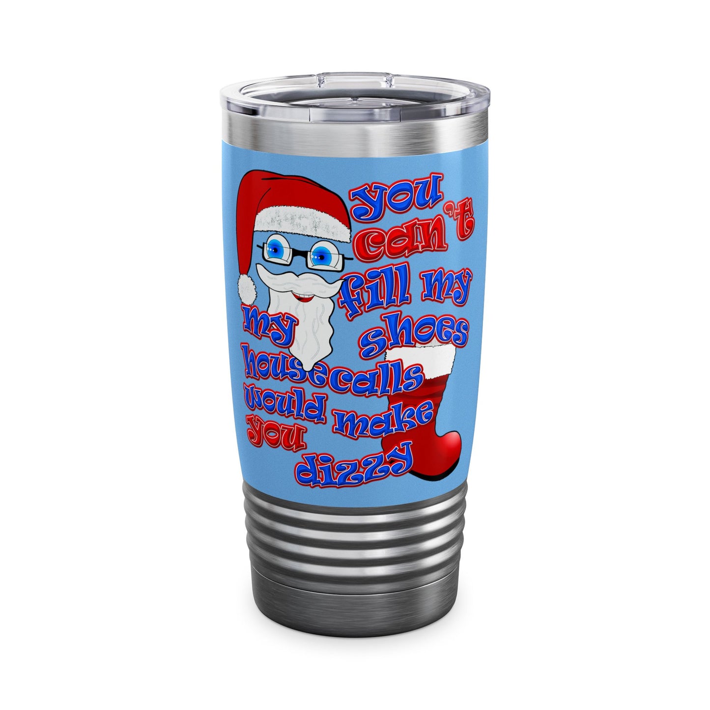 santa's shoes - Ringneck Tumbler, 20oz (light blue)