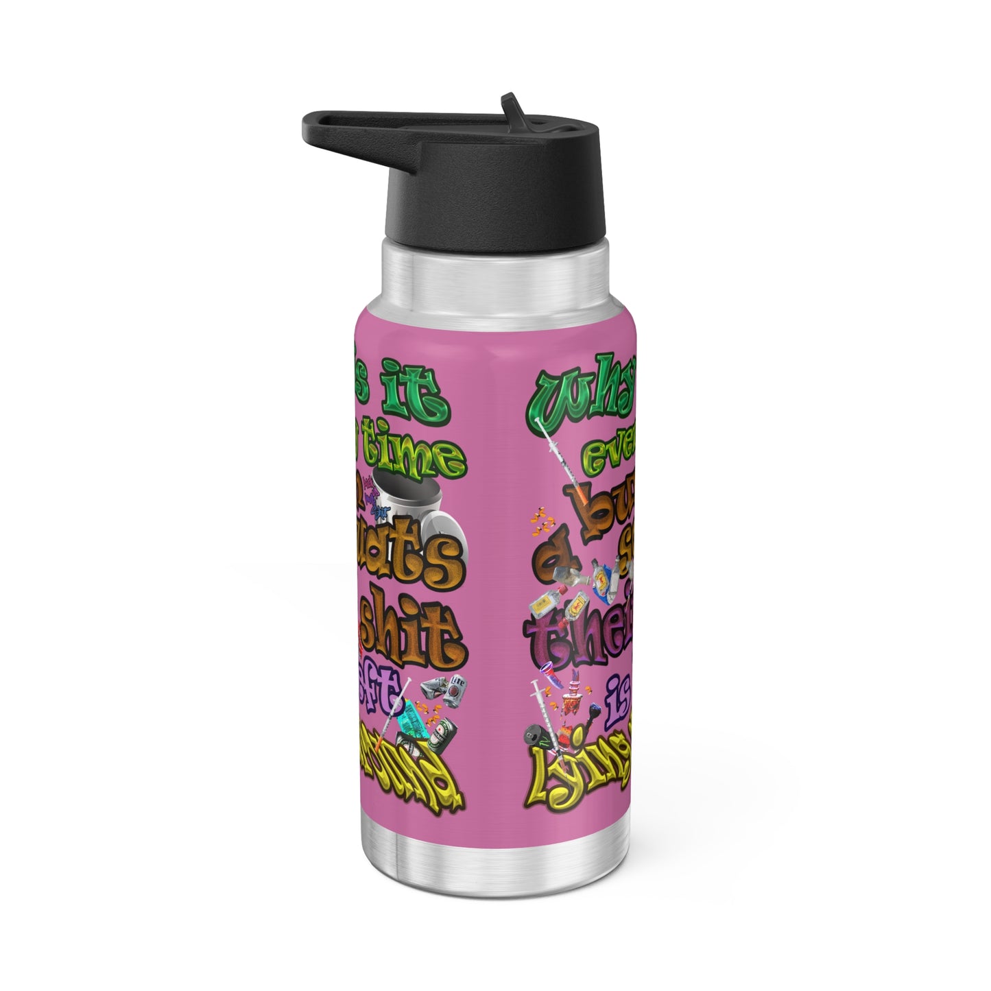 the bum's shit - Gator Tumbler, 32oz (light pink)