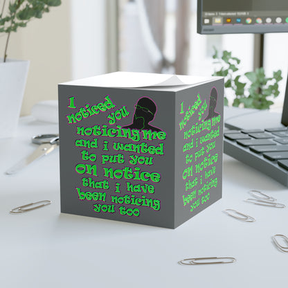 noticed you noticing - note cube (dark grey)