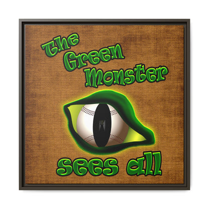 green monster - framed canvas art (brown papyrus)