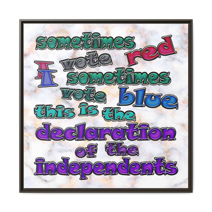 declaration of the independents - framed canvas art (white marble)