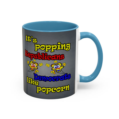 popping like popcorn - Accent Mug (grey-light grey)