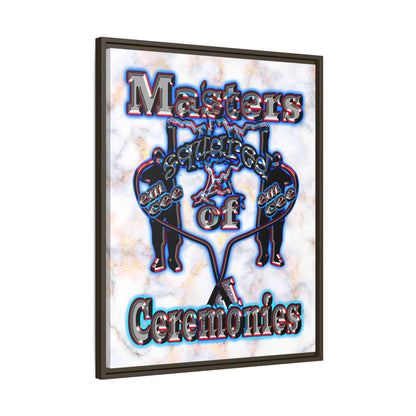 em cee squared - framed canvas art (white marble)