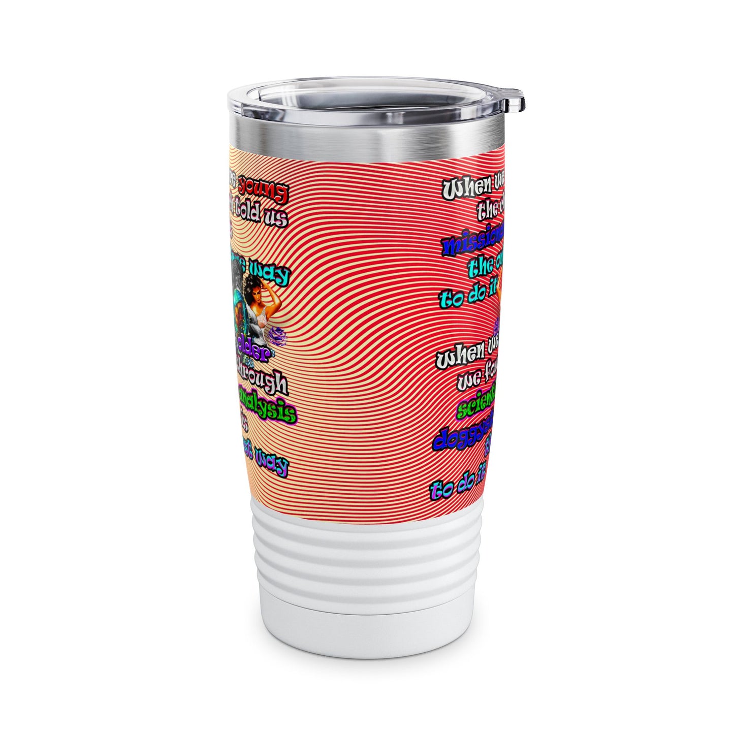 doggystyle - Ringneck Tumbler, 20oz (yellow-orange wave)
