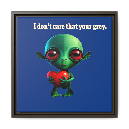 I don't care that your grey - framed canvas art (dark blue)