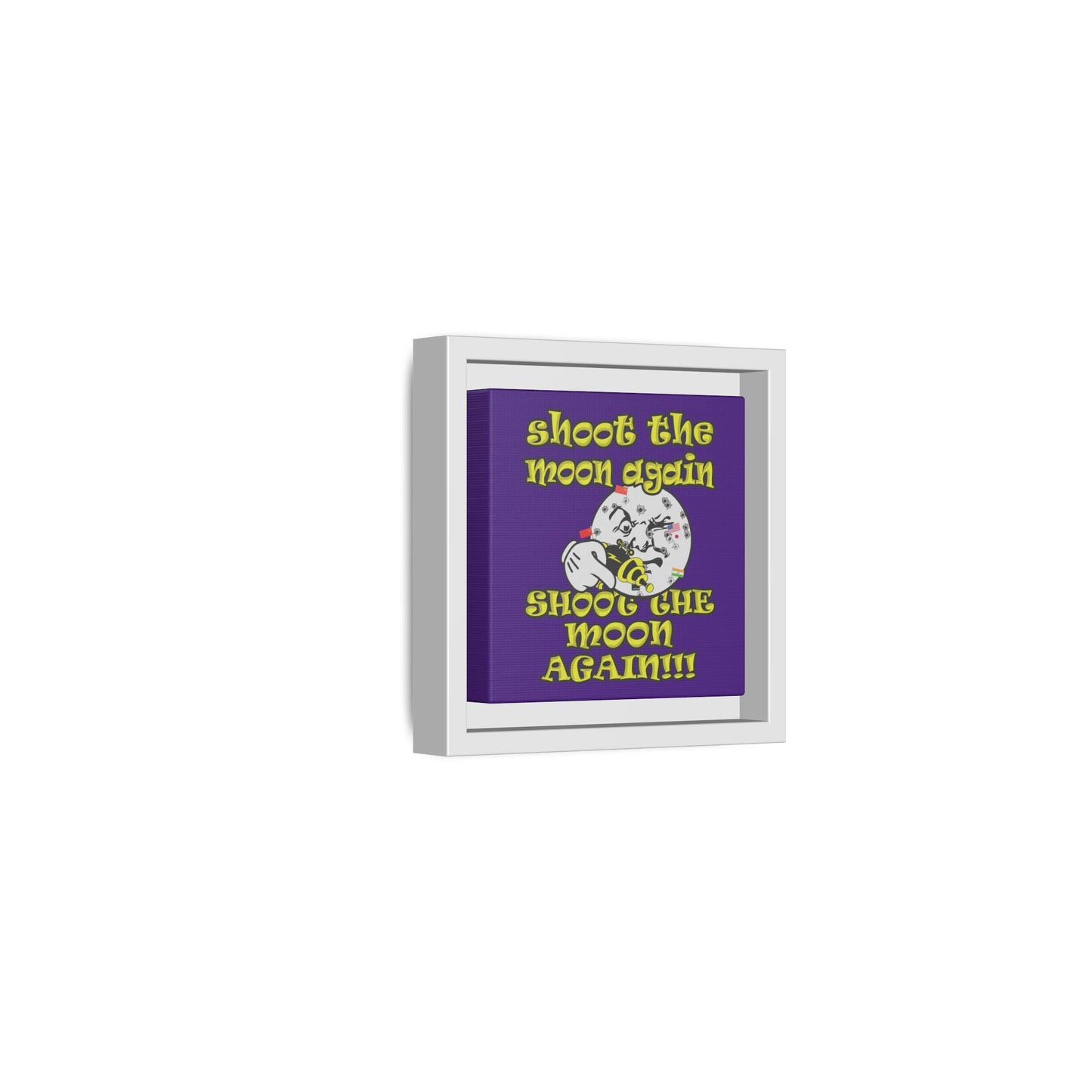 shoot the moon again - framed canvas art (purple)