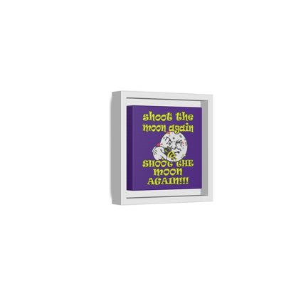 shoot the moon again - framed canvas art (purple)
