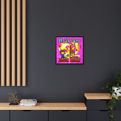 love peace - framed canvas art (pink swirl)