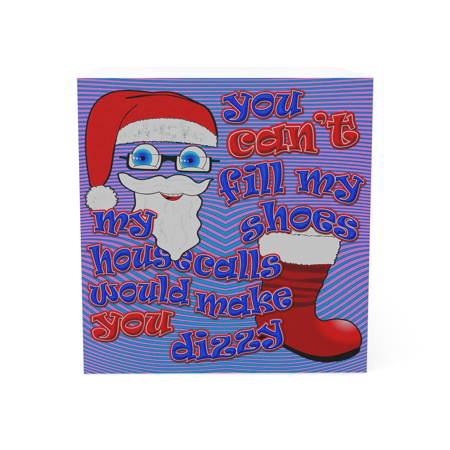 santa's shoes - note cube (light blue-purple wave)