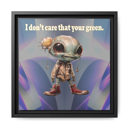 I don't care that your green - framed canvas art (grey-pink wave)