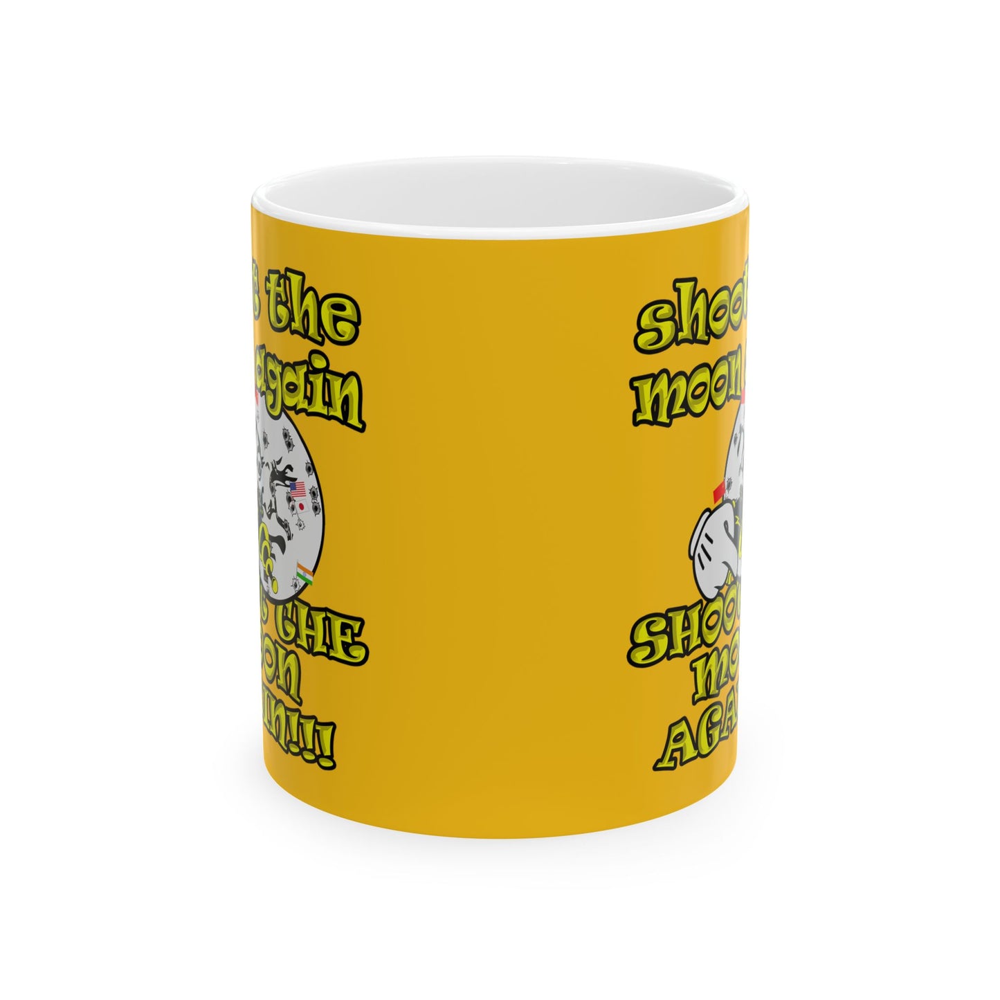 shoot the moon again - White Mug (yellow)
