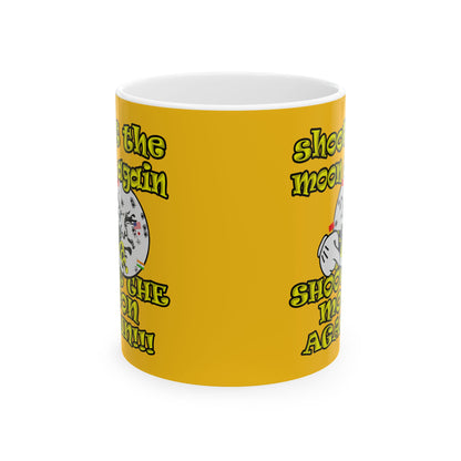 shoot the moon again - White Mug (yellow)