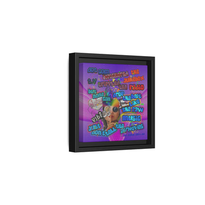 drop the beat - framed canvas art (purple-pink wave)