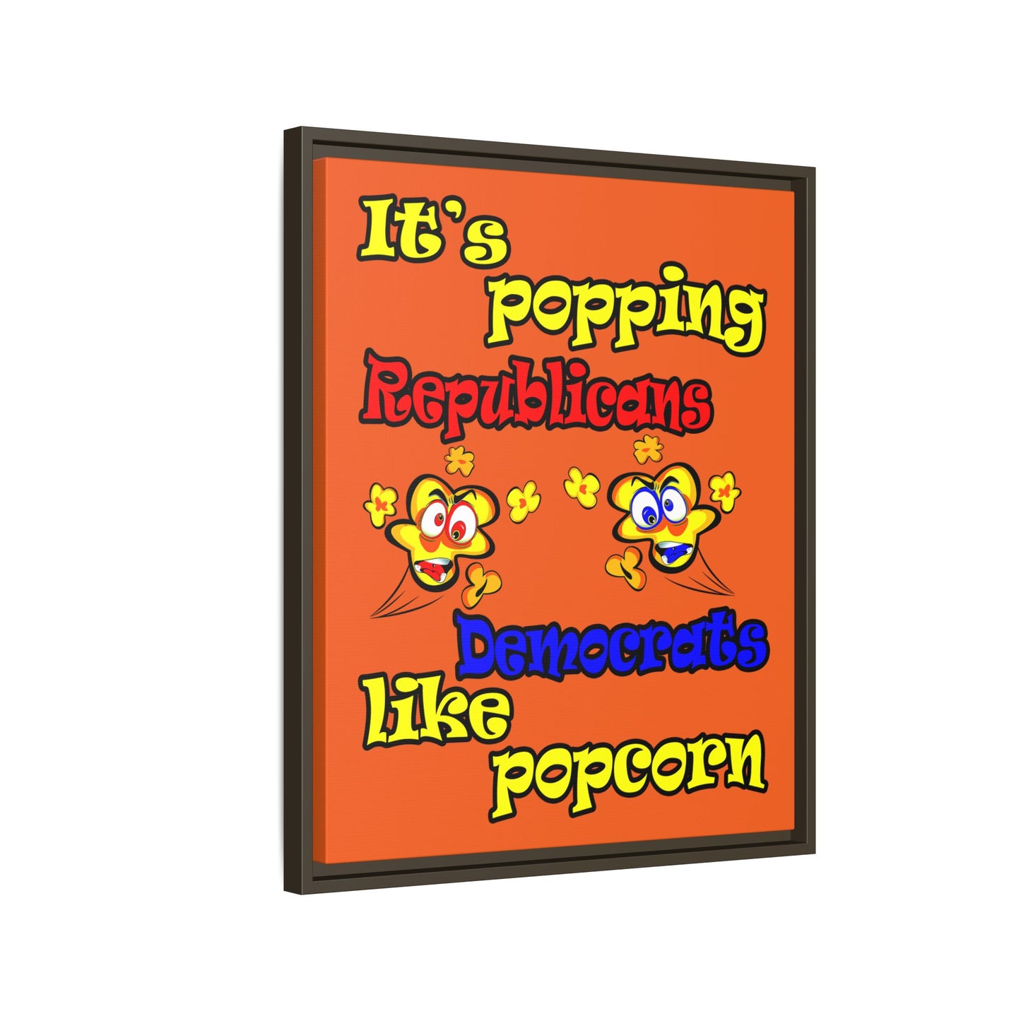 popping like popcorn - framed canvas art (orange)