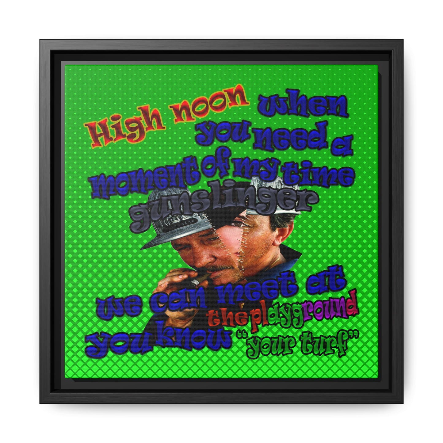 high noon - framed canvas art (logo green)