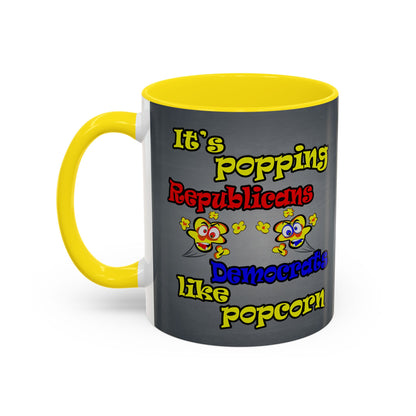 popping like popcorn - Accent Mug (grey-light grey)