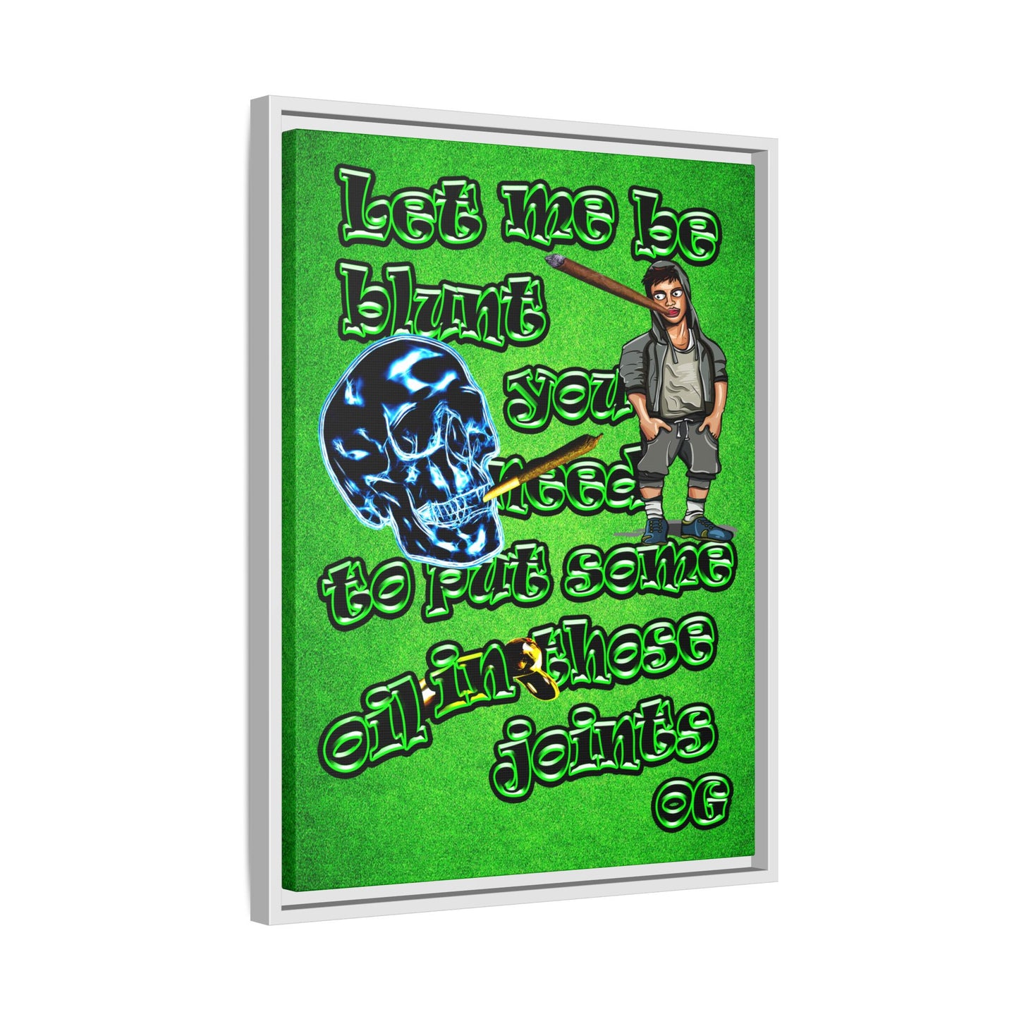 og - framed canvas art (green turf)
