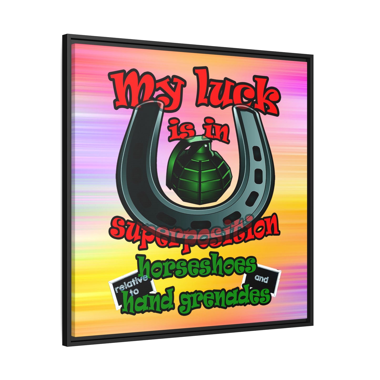 my luck - framed canvas art (color blur)