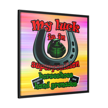 my luck - framed canvas art (color blur)
