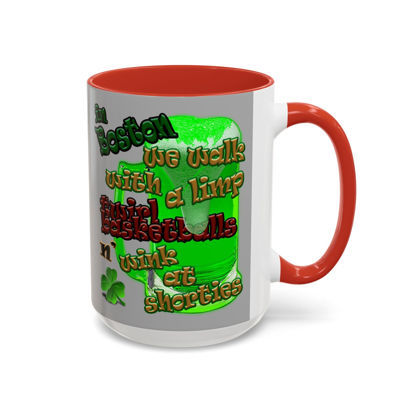 celtics logo - Accent Mug (light grey)