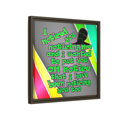 noticed you noticing - framed canvas art (rainbow split)