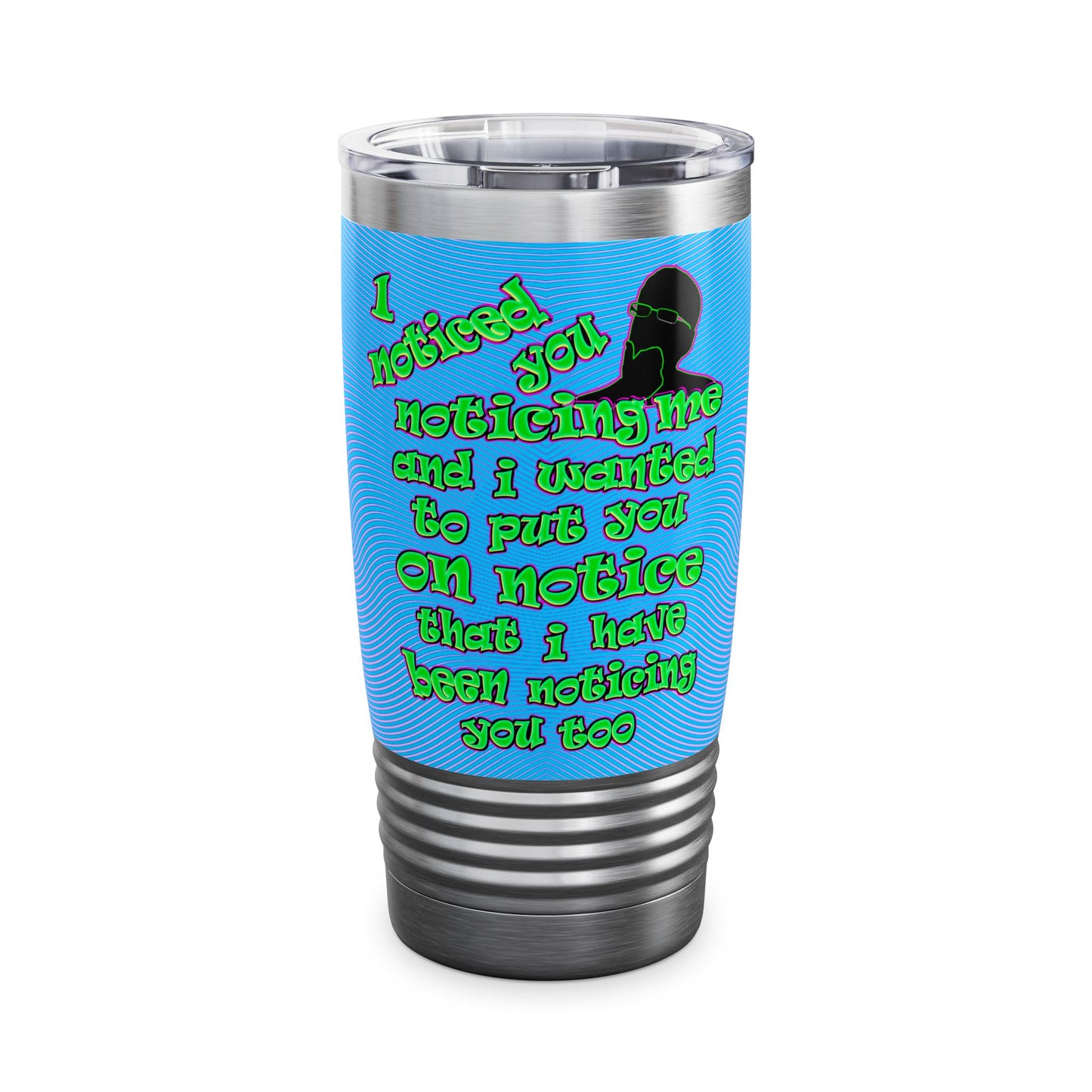 noticed you noticing - Ringneck Tumbler, 20oz (light blue-purple wave)