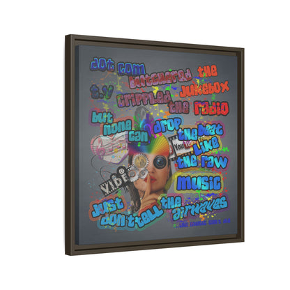 drop the beat - framed canvas art (grey-light grey)