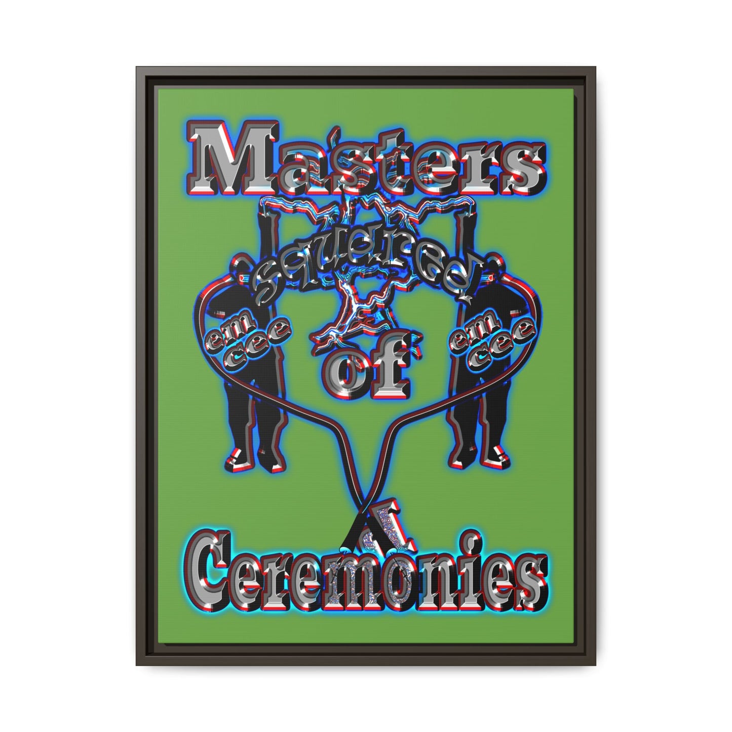 em cee squared - framed canvas art (green)
